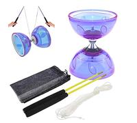 LejeMaek Juggling Diablo Set for Kid Beginner Diabolo Set 4PCS/ Flexible Soft Plastic Movable Bearings Diabolo Toy with Stick and String and Net Bag for Kid Fun Toys Diablo, Chinese Yoyo, Dia