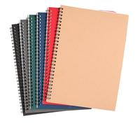 LejeMaek Spiral Notebook 6Pcs 5.5 x 8.3 100 Pages A5 Blank Spiral Notebook Soft Cover Lined Journal Bulk Sketch Books Kraft Diary Planner for School Travel Office Supplies, Blank