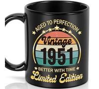 LEJIAJINW 75th Birthday Gift for Men, 75 Year Old Birthday Mug for Him, Vintage 1951 Ceramic Coffee Mug, Back in 1951 75th Anniversary Milestone Party Decoration for Retired Man Dad Grandpa Coworker