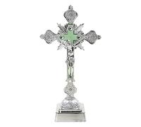 LEJIAJU Cross for Wall,Church Relics Figurines Night Light Crucifix Christ on the Stand Lamp for Cross Catholic Antique Home Decoration