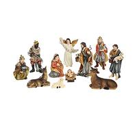 LEJIAJU For Creative Christmas Resin Nativity Figurines Interior Ornament Crib Figure Nativity Manger Religious