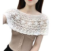 LEJIAJU Lace Crochet Shawl Cloaks Shawls Crochet Cape Delicate Embroidery Bridesmaid Capelet Shrug Party Wedding Wraps