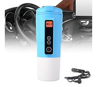 LEJIEYIN Travel Mug Coffee Cup Car Portable Temperature Control Electric 12V Stainless Steel Tumbler Keep Hot Milk Tea Drinking with LCD Display(Blue)