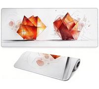 Lejnlnng Abstract Extra Large Gaming Desk Mat 80x30cm-JL4451 | White Waterproof Mouse Mat with Non-Slip Rubber Base and Stitched Edges, for Stable Grip - for Home Office Gaming Work