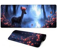 Lejnlnng Mouse Pad Gaming Animal - Keyboard Mat and Mouse -Mousepad with Stitched, Flower XXL Large Gaming Mousepad with Non-Slip Base, Keyboard Mat for Work Play Office Home 80x30cm JL-7768
