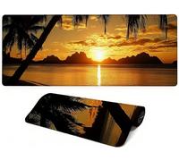 Lejnlnng Mouse Pad Gaming, Beach XXL Large Mousepad, Sunset Long Extended Mouse Mat, Mousepad for Desk Non-Slip Rubber, keyboard Mat with Stitched Edges for Work Game, Office and Home 80x30cm JL-8107