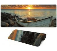 Lejnlnng Mouse Pad Gaming, Beach XXL Large Mousepad, Sunset Long Extended Mouse Mat, Mousepad for Desk Non-Slip Rubber, keyboard Mat with Stitched Edges for Work Game, Office and Home 90x40cm JL-7893