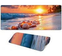 Lejnlnng Mouse Pad Gaming, Beach XXL Large Mousepad, Sunset Long Extended Mouse Mat, Mousepad for Desk Non-Slip Rubber, keyboard Mat with Stitched Edges for Work Game, Office and Home 80x30cm JL-7813