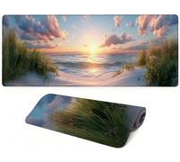 Lejnlnng Mouse Pad Gaming, Beach XXL Large Mousepad, Sunset Long Extended Mouse Mat, Mousepad for Desk Non-Slip Rubber, keyboard Mat with Stitched Edges for Work Game, Office and Home 120x60cm JL-7783