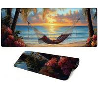 Lejnlnng Mouse Pad Gaming, Beach XXL Large Mousepad, Sunset Long Extended Mouse Mat, Mousepad for Desk Non-Slip Rubber, keyboard Mat with Stitched Edges for Work Game, Office and Home 120x60cm JL-7867