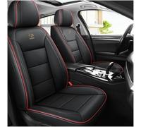 LEJOLI Car Seat Covers Accessories Suitable for Isuzu Isuzu Wizard, Peugeot Peugeot 207 Waterproof, Leather, 5 Seater Car Seat Cover, Black and Red Line