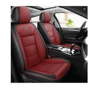 LEJOLI Car Seat Covers Accessories Suitable for Isuzu Isuzu Wizard, Peugeot Peugeot 207 Waterproof, Leather, 5 Seater Car Seat Cover, Black and Red