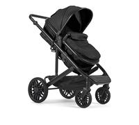 Lejoux™ Avant Baby Pushchair Travel System - Larger Foldable Stroller with Carrycot, 5-Point Harness, Adjustable Seat, Oversized Basket & One-Hand Fold - Swivel Wheels & Rain Cover Included (Black)