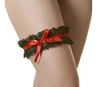 LeJulyeekay Wedding Garters for Bride Garters for Women Bridal Garter Belt Leg Garters for Thigh Highs, 1-black Red, One Size