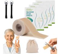 Lejuv Silicone Patches, Lejuv Silicone Face Tape, Lejuv Beauty Patches, 300 Cm Silicone Scar Removal Strips for Surgical Scars, Burns, Scalds, Scars, Abdominal Plastic Surgery, Etc (4)