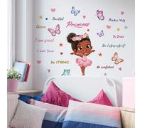 Lekabee Ballet Girl Inspirational Wall Stickers,Butterfly Motivational Wall Decals Removable Vinyl Peel and Quotes for Teens Girls Kids Nursery Bedroom Children’s Room Art Decor-B