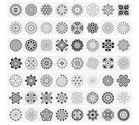 Lekabee Mandala Stencils, 56 Pack Mandala Dot Painting Stencils for DIY Rock Art Projects on Wood Furniture Decoration (3.6x3.6 inch)