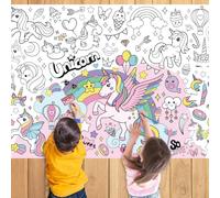 Lekabee Unicorns Birthday Party Giant Coloring Poster, 43.3x31.4 Inch
