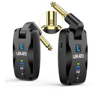 LEKATO 2.4G Wireless Guitar System,Wireless Transmitter Receiver,Rechargeable/Cordless Electric Guitar Cable Bass Jack Lead,No Popping Noise for Guitar Bass