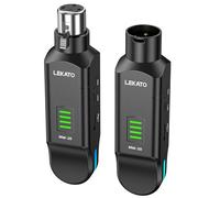 LEKATO 2.4GHz Wireless XLR Microphone Transmitter & Receiver,48V Phantom Power, Condenser/Dynamic Mics Supported, Plug & Play, 8H Runtime for PA Systems, Mixers, Live Performances(MW-20)