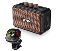 LEKATO 5W Mini Guitar Amplifier with Bluetooth & Overdrive + Rechargeable Clip-on Tuner with Color Display - Complete Practice Bundle for Electric Guitar, Portable Amp & Tuner Kit fo