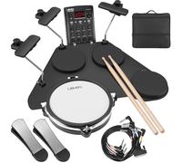 LEKATO CPD-1000 Electronic Drum Set with Quiet Mesh Pads, Portable Electric Drum Set, 220+ Sounds, USB MIDI, 2 Robust Footswitch, Sticks, Travel Bag