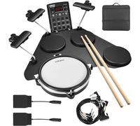 LEKATO Electronic Drum Set, Portable Electric Drum Set for Beginner with Quiet Mesh Snare Drum Pads, 220+ Sounds, USB MIDI, 2 Switch Pedal, Electric Drum Kit with Sticks, Travel Bag
