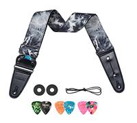LEKATO Guitar Strap, Electric Acoustic Guitar Strap Polyester Guitar Straps with Leather Ends Adjustable Guitar Shoulder Belt (mist)
