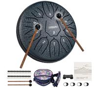 LEKATO Handpan Drum (6 Inch, 11 D Notes), Steel Tongue Drum with Drum Bag, Zen Drum for Healing Meditation (Navy)