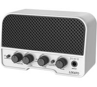 LEKATO JA-02 II Mini Guitar Amp 5W Electric Guitar Amplifier Portable Rechargeable Small Practice Guitar Amp with Bluetooth Clean & Overdrive Channels for Home & Travel (White)