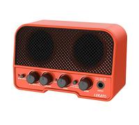 LEKATO JA-02 II Mini Guitar Amp 5W Electric Guitar Amplifier Portable Rechargeable Small Practice Guitar Amp with Bluetooth Clean & Overdrive Channels for Home & Travel (Orange)