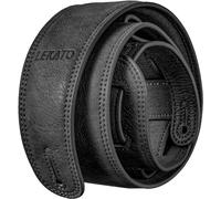 LEKATO Leather Guitar Strap with Thicken Foam Padded Bass Shoulder Strap Leather Electric Guitar Strap for Bass,Guitars,long Foam Cushion Padded Guitar Belt Adjustable Length from 41” to 51”