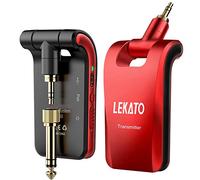 LEKATO Lekato 2.4GHz Wireless Guitar System with Built-in Rechargeable Lithium Battery, Digital Transmitter Receiver for Electric Guitar and Bass with 6 Channels, 1/4" and 1/8