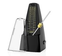 LEKATO Mechanical Metronome for Piano Guitar Bass Drum Ukulele Violin Cello Saxophone Trumpet and All Instruments- Visualized Tempo & Beat- Accent Bell(Closable), Classic Shape, High Precision, Black