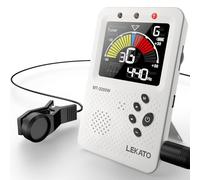LEKATO Metronome Tuner, Rechargeable 3 in 1 Digital Metronome Tuner Tone Generator for Guitar Bass Violin Ukulele, Human Voice Beat, LCD Color Display, Chromatic Tuners for All Instruments, White