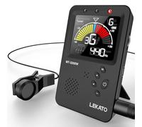 LEKATO Metronome Tuner, Rechargeable 3 in 1 Digital Metronome Tuner Tone Generator for Guitar Bass Violin Ukulele, Human Voice Beat, LCD Color Display, Chromatic Tuner for All Instruments, Black