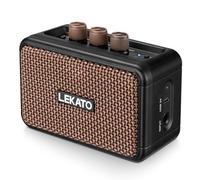 LEKATO Mini Electric Guitar Amplifier Dual Speaker 5W Rechargeable Guitar Amplifier Bluetooth with Clean Overdrive Effects Retro Portable Small Guitar Amplifier for Practice