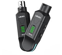 LEKATO MW-20 Wireless XLR Microphone Transmitter Receiver 2.4GHz, XLR Wireless System 4 Channels High-Resolution for Dynamic Microphone, PA System, Audio Mixer, 48V Phantom Power for Condenser Mic