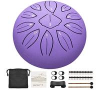 LEKATO Steel Tongue Drum 6 Inch 11 Note, C-Major Handpan Rain Drum for Outside Garden Sound Healing, Steel Alloy Ethereal BalmyDrum with Storage Bag, Percussion Instrument Gift for Beginner, Lavender