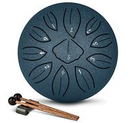 LEKATO Steel Tongue Drum, 6 Inch 11 Notes Steel Alloy Drum C Key Beginner Zen Drum Percussion for Meditation Yoga Musical Education