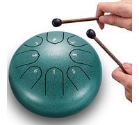 LEKATO Steel Tongue Drum 6 Inch 8 Tones, Beginner Tongue Drum C Key Percussion for Meditation Yoga Musical Education, Best Gift for Adult Beginner, Malachite