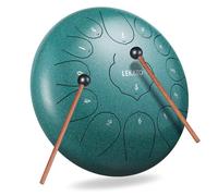 LEKATO Steel Tongue Drum, C 13 Notes, Beginner, Meditation, Yoga, Musical Awakening for Adults and Adults, 12 Inch, Malachite Green