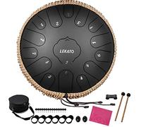 LEKATO Steel Tongue Drum, C, 15 Notes, Beginner and Professional, Meditation, Yoga, Musical Awakening, for Adults and Kids, 13 Inch