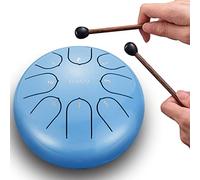 LEKATO Steel Tongue Drum for Sound Healing, 6" 8 Notes C Major(Sky Blue)