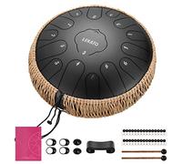 LEKATO Tongue Drum for Sound Healing, 13" 15 Notes C Major(Black)