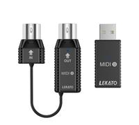 LEKATO Wireless MIDI Adapter, MIDI Bluetooth with USB MIDI Ultra Low Latency 5 PIN for Synthesizer EWI Keytar Digital Piano Keyboard to MIDI Devices