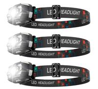 LeKaufen LED Head Torch Rechargeable, 3 Pack 2000 Lumen Headlamp with 5 Modes, Waterproof Headlight with Motion Sensor, Long Battery Life, Lightweight Headtorch for Running, Fishing, Camping