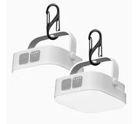 Lekaufen Solar Camping Lantern, 2 Pack Camping Lights Rechargeable with 4 Modes & Hook, IPX6 Waterproof Portable Tent Light for Hiking, Home Power, Fishing, Emergency