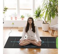 LekDrok Grounding Yoga Mat, Grounded Exercise Fitness Pad, 72x24 Inch, Earth Connected, Vegan Leather. Help Lower Inflammation, Reduce Stress, Improve Balance, Black (72x24, Black)