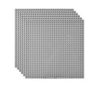 Lekebaby 6 Pack Classic Base plates, 10"x10" Large Building Board Baseplates 100% Compatible with All Major Brands, Grey